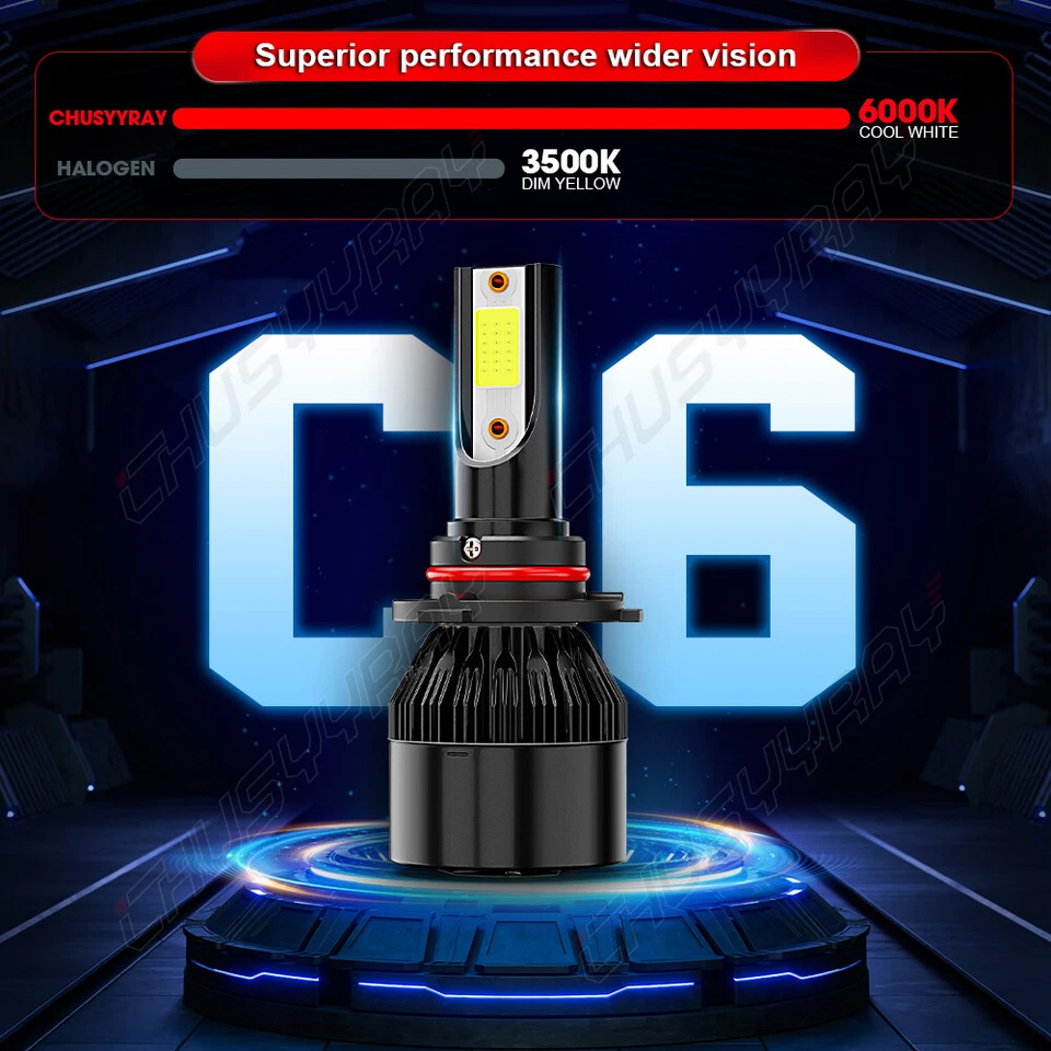 LED Headlight kit High/Low beam Light 4 bulbs combo For 2007-2013 Toyota Solara Foto 2 de 4