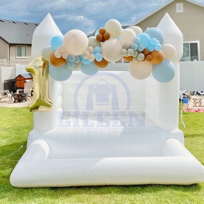Commercial PVC 8x10ft white bounce ho bouncy castle for kids party soft play