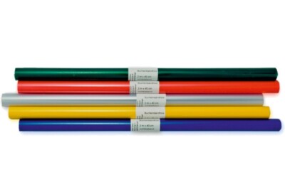Buchbindefolie, 2 x 0,4 m 5 Farben 10 Rollen