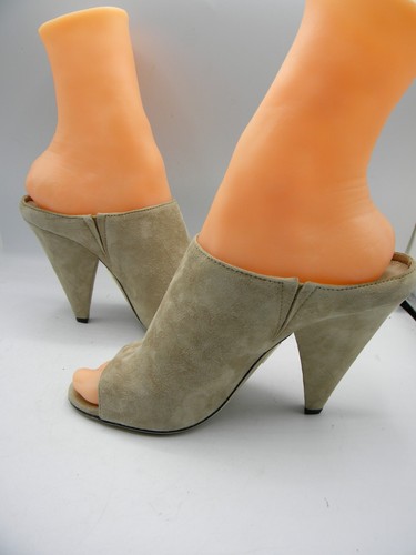 Tamara Mellon KENDRA Sand Suede Slide Heels Mule Size EU 36 Box - Picture 8 of 21