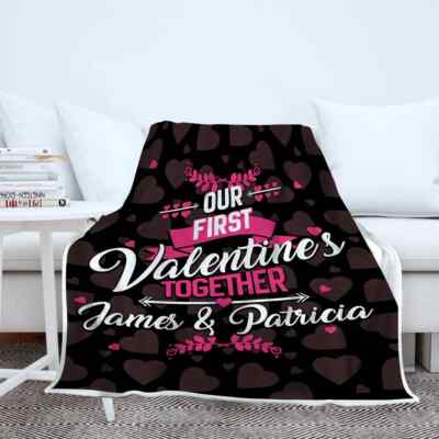 Personalized Valentine Blanket, Our First Valentine Blanket, Valentine's Gift