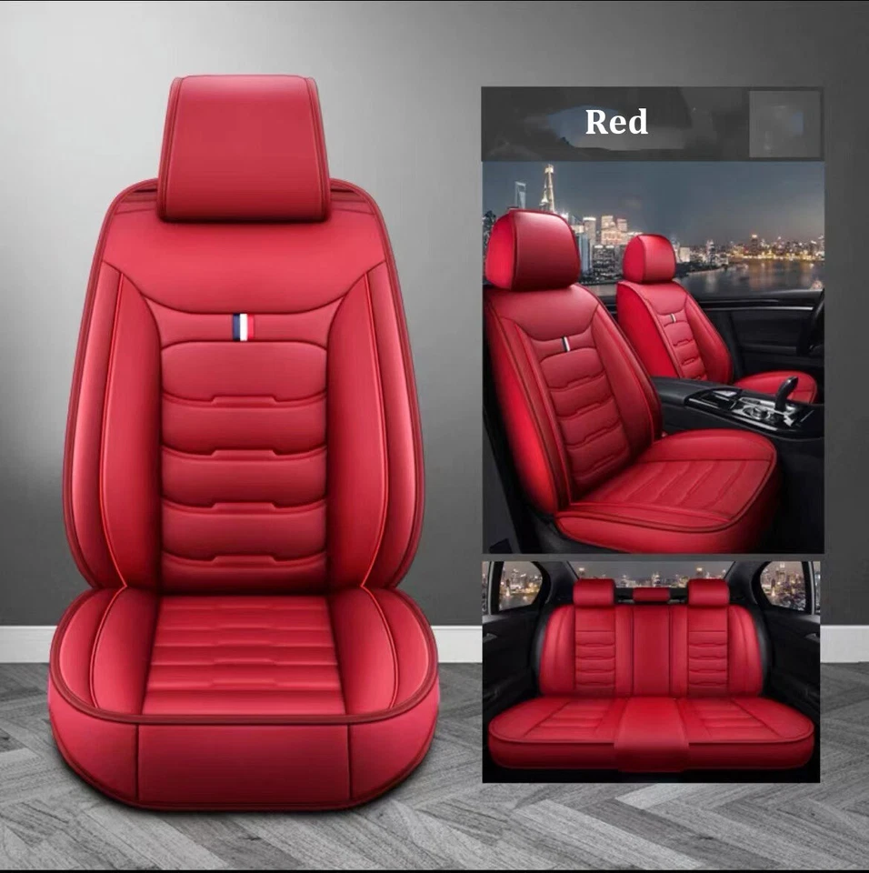 For Ford Car Seat Cover Full Set Front & Back Auto Cushion PU Leather Waterproof Foto 4 de 4