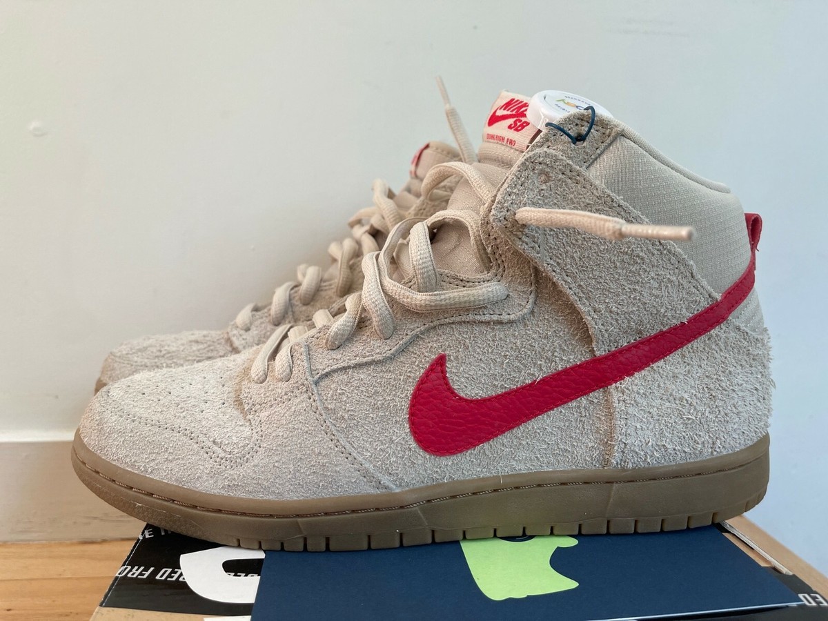 2012 Nike Dunk High Pro SB Birch Hyper Red Grey size 11 | eBay