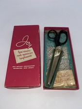 Rex Cutlery Joy Super Edge P-50 Full Nickel Pinking Shears Scissors Vintage
