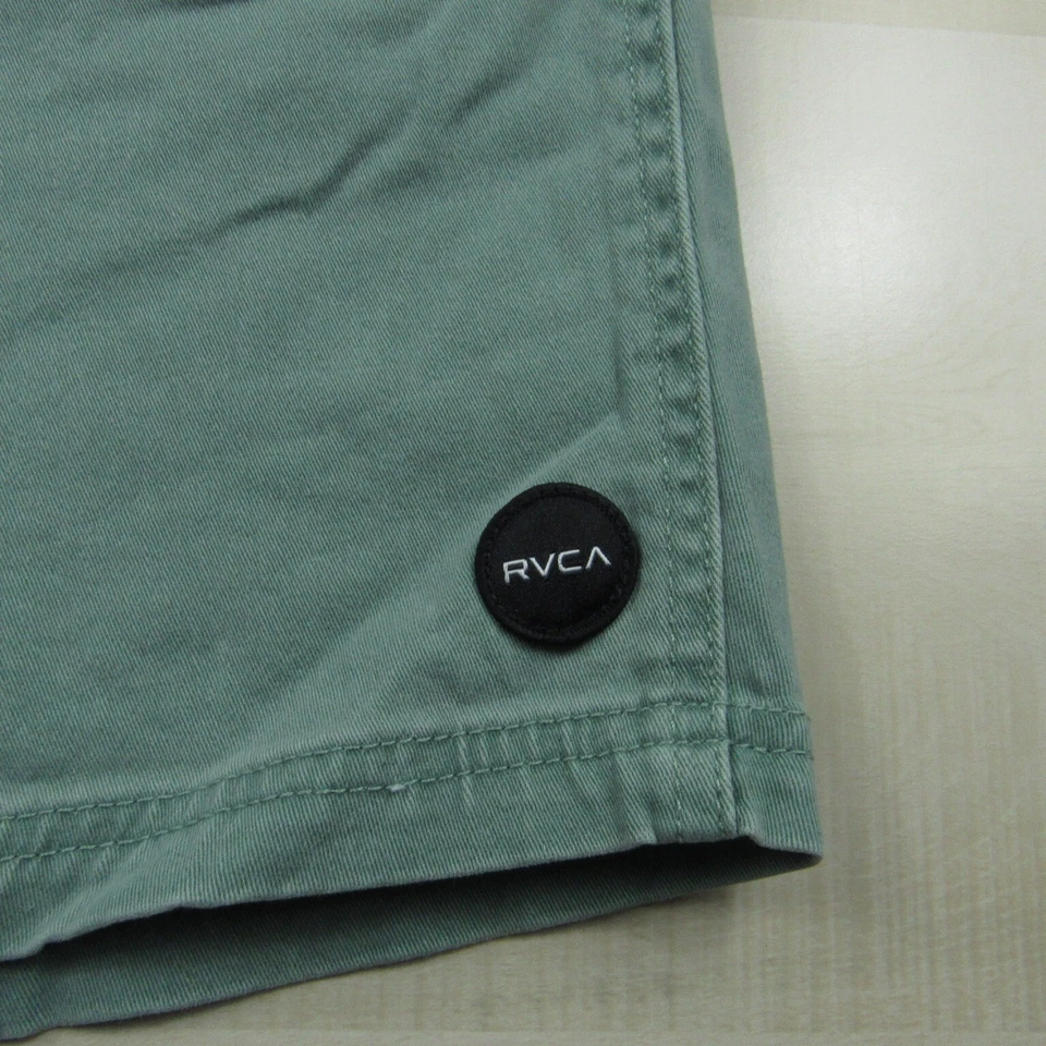 Pantalones Cortos RVCA Hombres Extra Grandes Verde Algodón 6 Entrepiernas Surf Exterior Cordón Foto 4 de 4