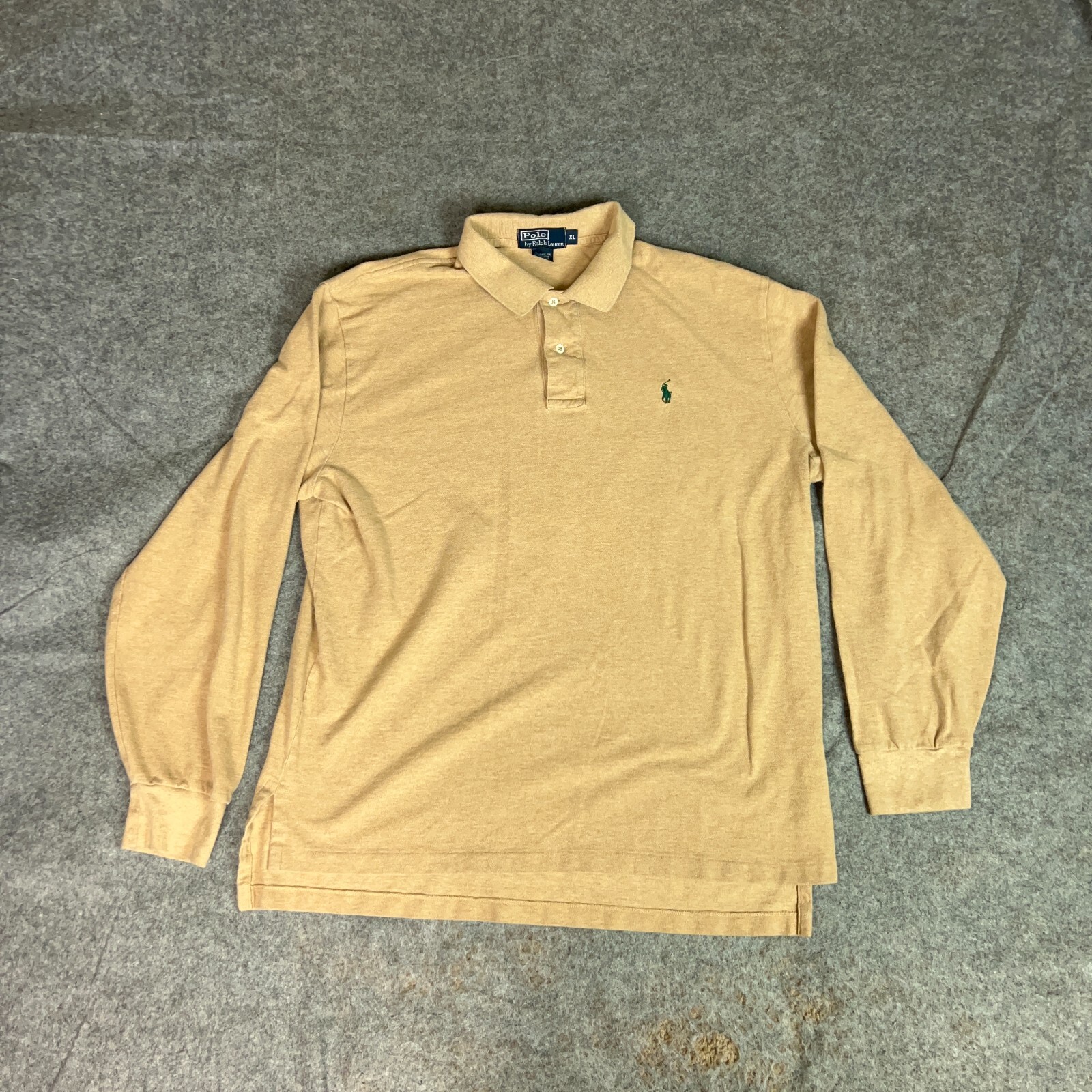 Polo vintage Ralph Lauren uomo polo extra large marrone verde pony preppy top
