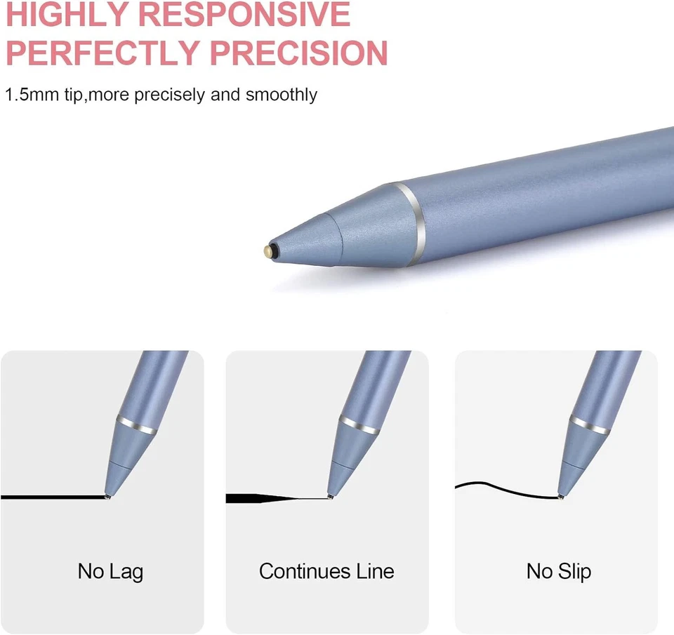 Blue Pencil Stylus For iPad iPhone For Galaxy Tablet Phone Pen Touch Screen - Image 4 of 4