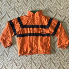 Nautica Youth Retro Full Zip  Button Orange Jacket With Hood Size XL/20.