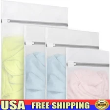 Durable Fine Mesh Laundry Bags 4Pcs Zipper Wash Bags Delicates Socks Lingerie US