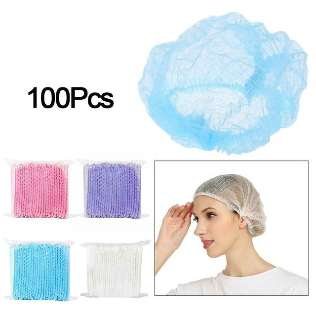 100 pcs Disposable Hair Caps Elastic Free Size Cosmetics Beauty Kitchen