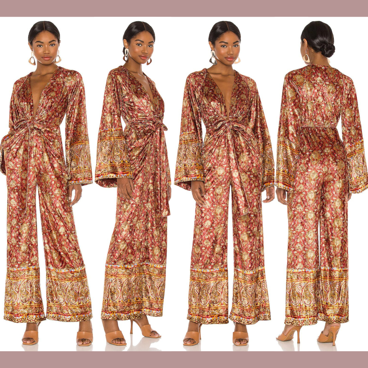 NWT $168 Free People [ XS ] Harper Velvet Long Sleeve Jumpsuit in