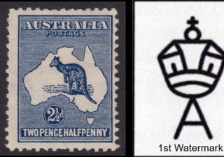 ACSC 9A 1913 Australia Two Pence Halfpenny Indigo 2½d Kangaroo Stamp MUH H5