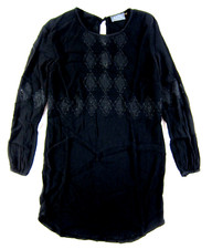 ASTR The Label Silk Lace Black Long Sleeve Classic Tunic Shift Dress Small