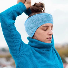 Winter Fleece Warmer Sweatband for Sport Ski Cycling Hairband Ear Cover Headband