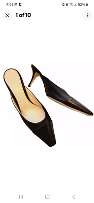 GIANVITTO ROSSI 42 LUCY CAP TOE MULES SLIDES BLACK $795