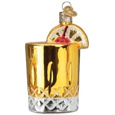 Old World Christmas Blown Glass Ornament for Christmas Tree, Whisky Sour