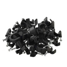 5mm Small Black Wall Cable Clips Tacks Shape , 100 PACK Wall Clips UK