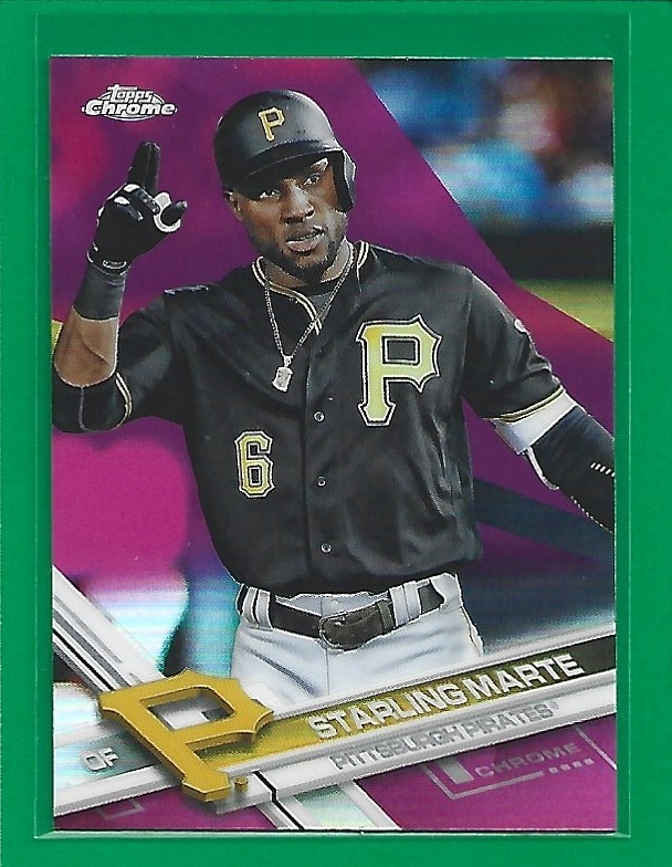 2017 Topps Chrome - Starling Marte #35 Pink Refractor Pittsburgh Pirates 