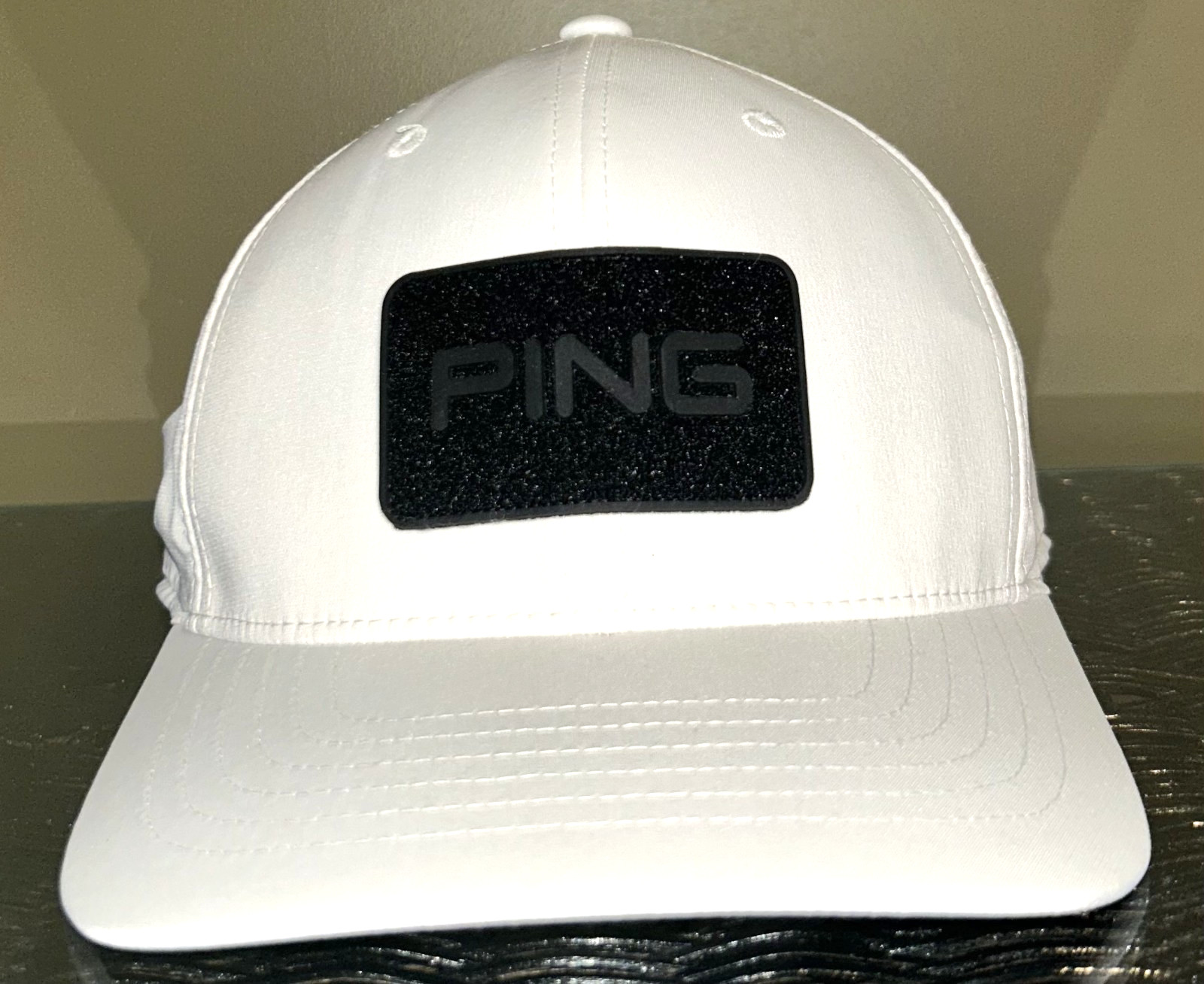 PING black patch white snap back hat/cap unisex - image 1