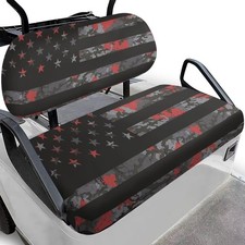 Renewold 2 Pieces American Flag Camo Golf Cart Seat Cover And Backrest Cover