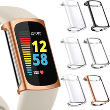 6 Pack for Fitbit Charge 6/5 Screen Protector Case, Ultra-Thin Soft TPU Bumper F
