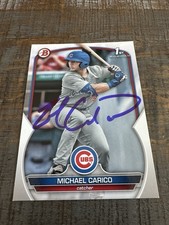 2023 Bowman 1st Michael Carico Autograph Signed Team Card Cubs Auto