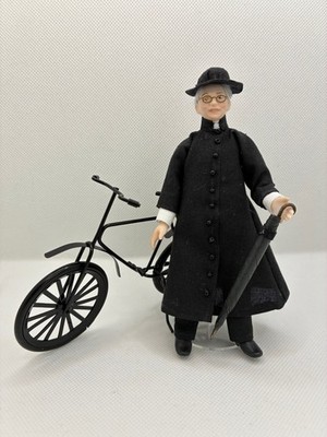 12th scale Father Brown Doll with Bike by Rycote miniatures