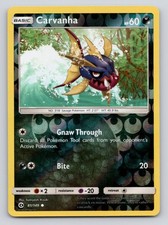 Carvanha 81/149 Common SM Base Set Pokemon Reverse Holo Near Mint