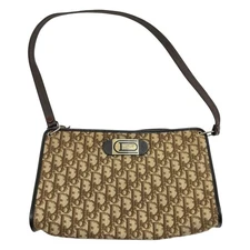 Christian Dior Handbag Shoulder Bag Logo Pattern beige