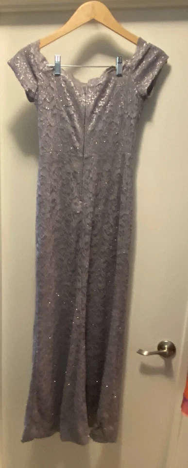 Windsor Lillian festliches Spitzenkleid mit hohem Schlitz silbergrau Spitze Glitzer Urlaub - Bild 3 von 4