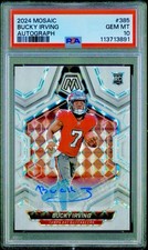 2024 PANINI MOSAIC #385 BUCKY IRVING WHITE PRIZM ROOKIE AUTO (RC) LOW POP PSA 10