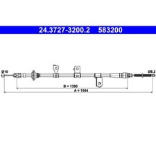 Seilzug Feststellbremse ATE 24.3727-3200.2 für Kia Rio I