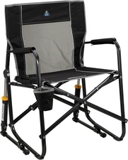 GCI Outdoor Freestyle Rocker Foldable Rocking Camp Chair, Black