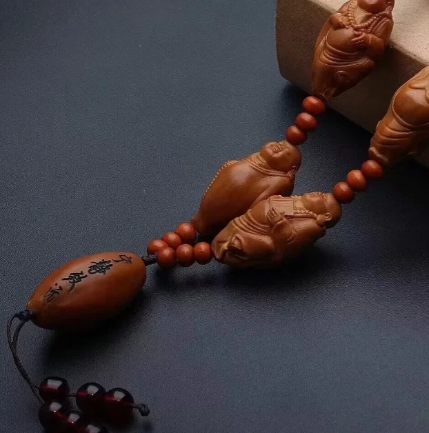 Talla Maitreya Buda Núcleo Olivo Collar Largo Colgante Cuello Pulsera Foto 2 de 4