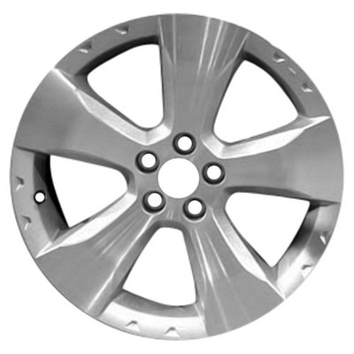68781 Used 17X7 Alloy Wheel Rim Sparkle Silver Painted and Machined