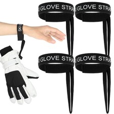 4 PCS Sport Glove Safety Strap Elastic Ski Wrist black