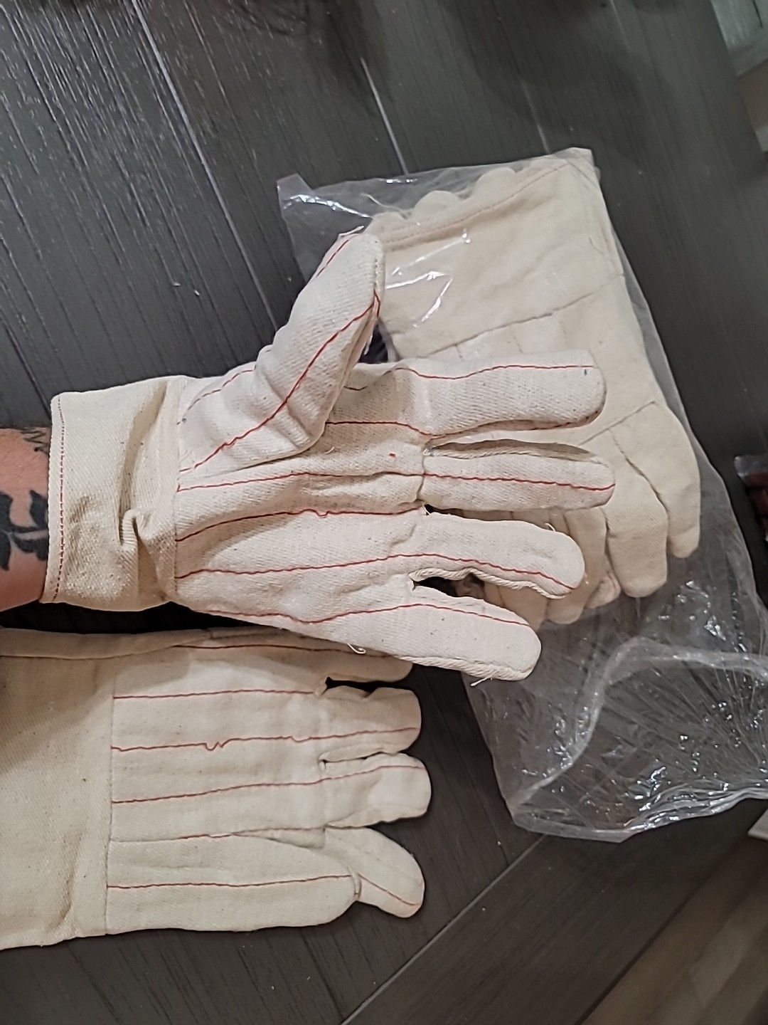 11 PAIRS MCR Safety Hot Mill Work Gloves 100% Cotton Tan Large 9128