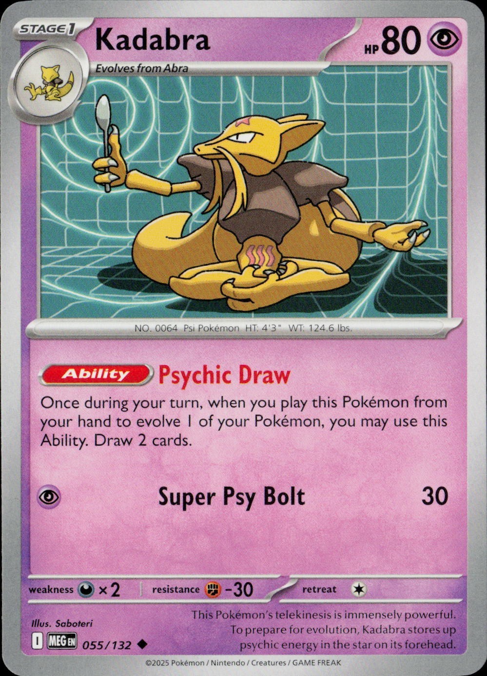 Kadabra MEG ME01: Mega Evolution #055/132 Uncommon NM