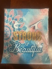 Snowflake Designs “Strong Is Beautiful” Pink, Teal, White, & Gold Grip Bag