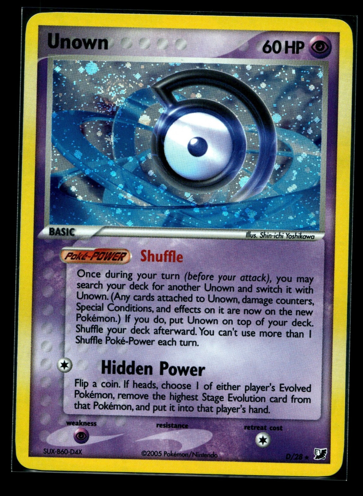 Pokemon TCG Unown (D) Holo Rare Unseen Forces D/28 NM