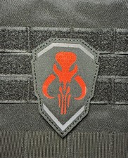 Mandalorian Star Wars Mythosaur IR Infrared Reflective Tactical Patch Red
