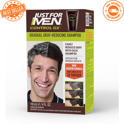 Just for Men Control GX Grey Reducing Shampoo Gradual Hair Color 4oz Pack of 1