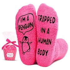 Penguin Gifts for Women - Fuzzy Animal Gifts Teen Girls, Penguin Socks Animal