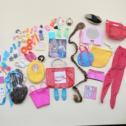 Vintage Barbie Accessories 80s 90s Earrings Hair Pieces The Rockers Bags & More