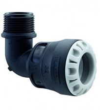 Plass-ONE 32mm x 1" MDPE Push Fit Threaded Male Elbow - FREE Next-Day Delivery