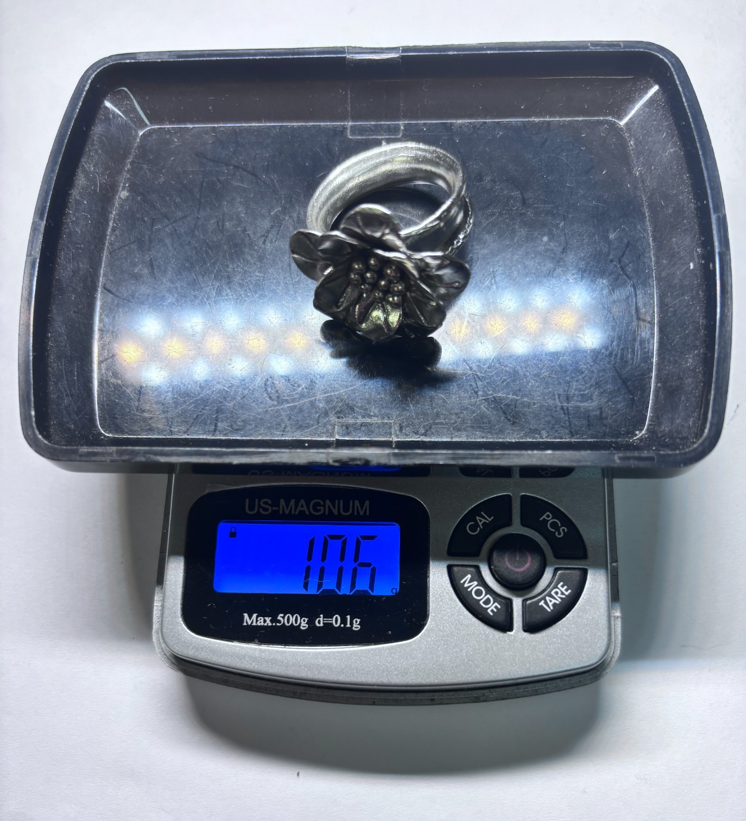 Sterling Silver Flower Design Statement Ring 10.6… - image 5