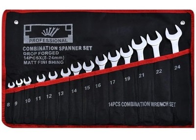 Premium 14-teiliges metrisches Spezialeinsätze Schraubenschlüssel-Set, hohe Härte & langlebig, 8 mm bis 24 mm