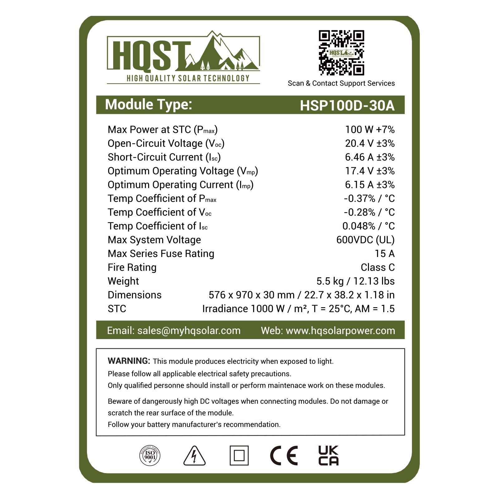 HQST 12V 9BB Monocrystalline Solar Panel 2 Pack-100W 200W Solar Panel