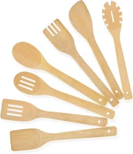 [7-PCS] Wooden Spoons for Cooking is for All Kitchen. Made From Bamboo Wood, Woo