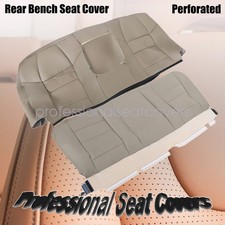 2pcs For 2002-2007 Ford F250 Super Duty Rear Bench Perf Leather Seat Cover Tan